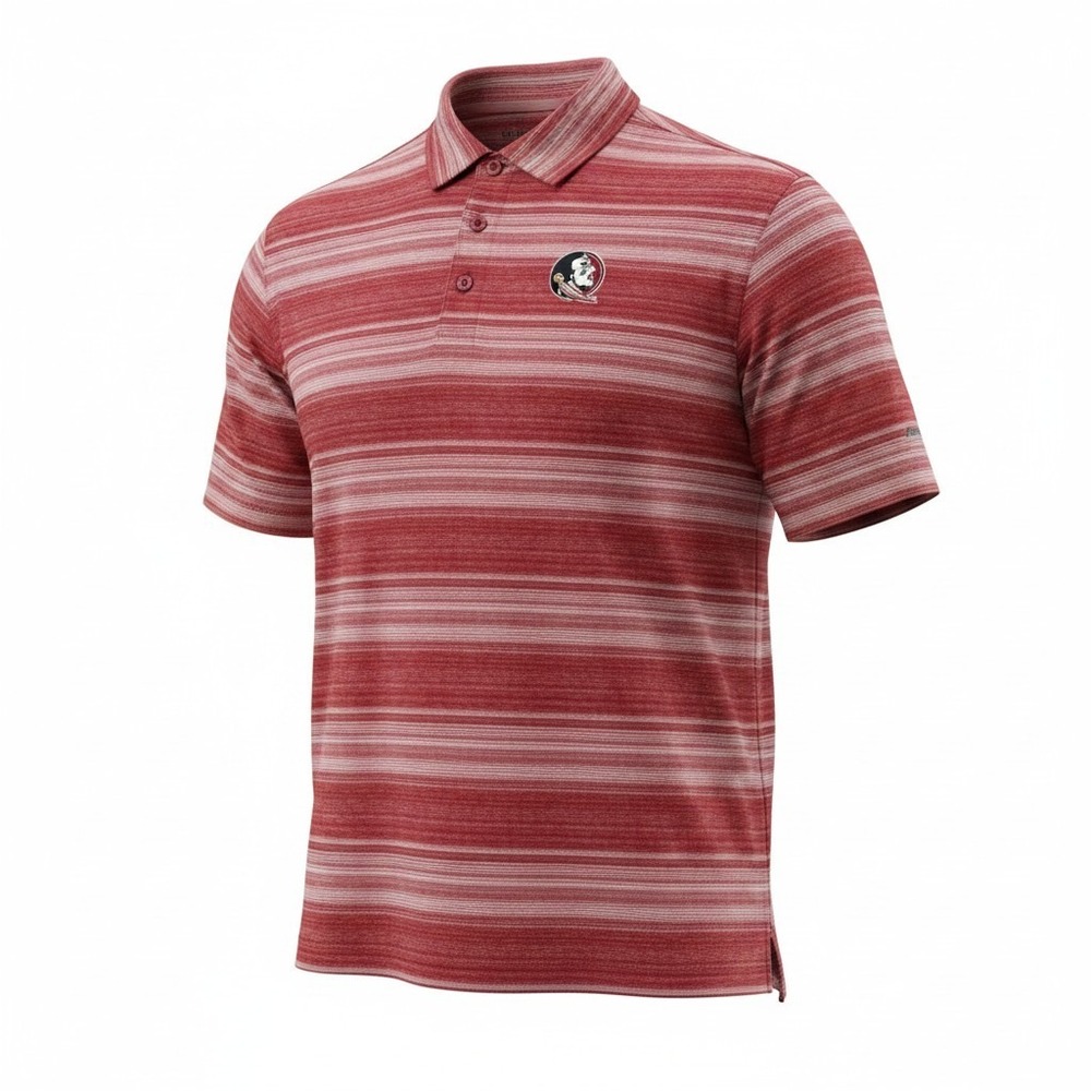 Columbia Florida State Seminoles Mens 2XL Red Striped Golf Polo Shirt NCAA FSU